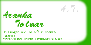 aranka tolmar business card